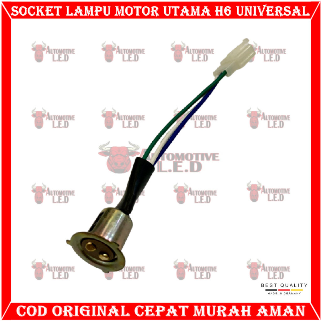 ORIGINAL FITTING COP LAMPU DEPAN MOTOR UNIVERSAL SOCKET BOHLAM UTAMA H6 MOTOR