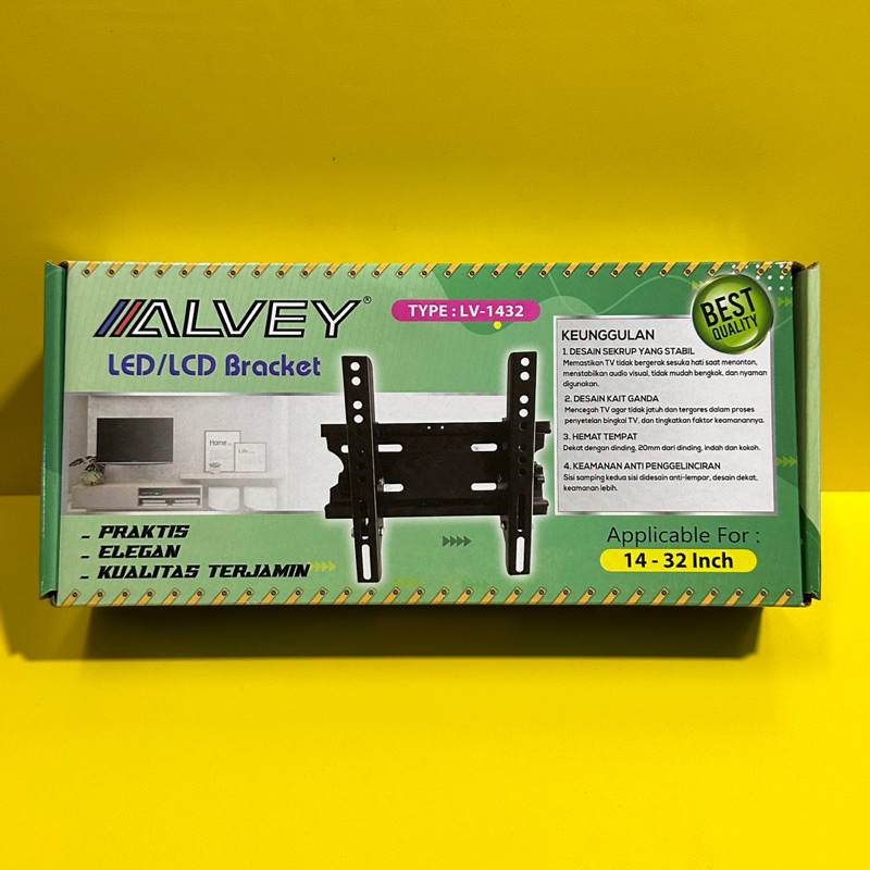 Bracket TV Alvey 14 - 32 Inch / Breket Braket Televisi 32 Inci Lengkap Baut TV LCD LED