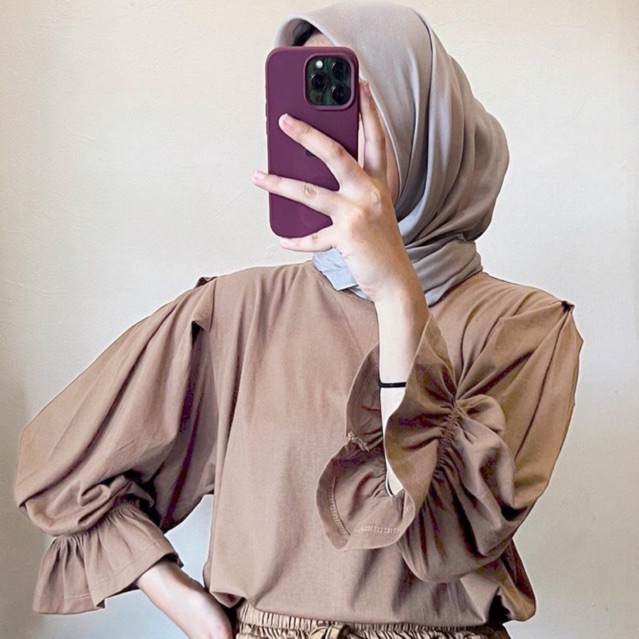 Kayla PUFFY TOP kaos FLASH SALE | puffy top blouse |Kayla tangan terompet| kayla koos tangan terompe