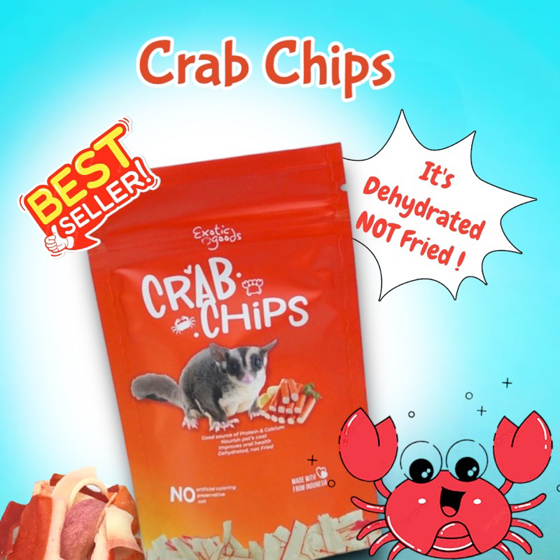 CRAB CHIPS 20gr SNACK KEPITING CRAB STICK CRAB CHIP SNACK SUGAR GLIDER MAKANAN SUGAR GLIDER MURAH