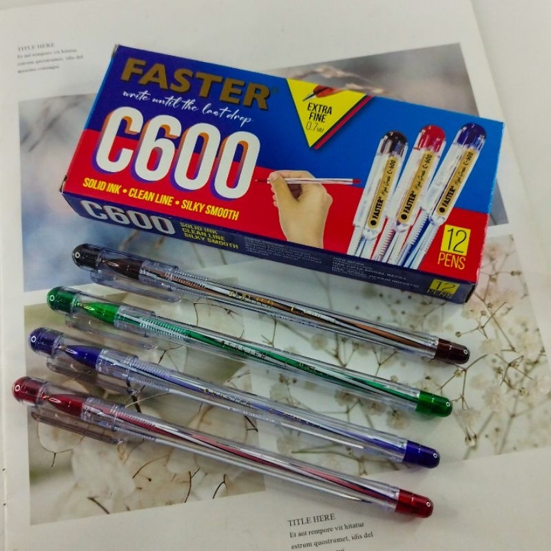 

Pulpen Faster C600 isi 12pcs Extra Fine 0.7mm