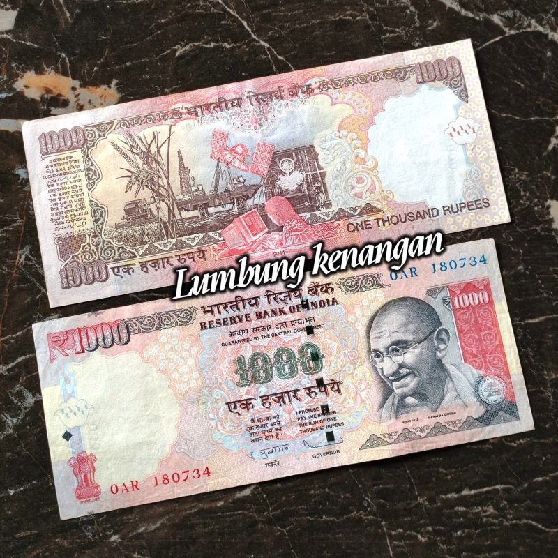 uang asing india 1000 Rupees