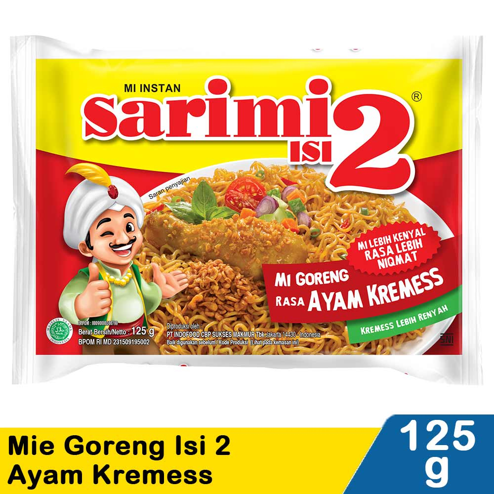 

SARIMI DUO GORENG AYAM KREMES 125 GR AYES TOSERBA