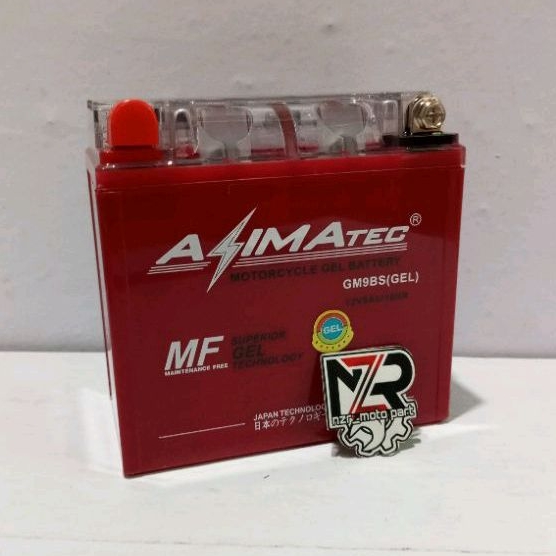 ACCU GM9BS (GEL) AKI 9 AMPER BAJAJ FULSAR 180 UG3/UG4 200 220 DTSI NS 200 DUKE THUNDER 125 KERING AZ