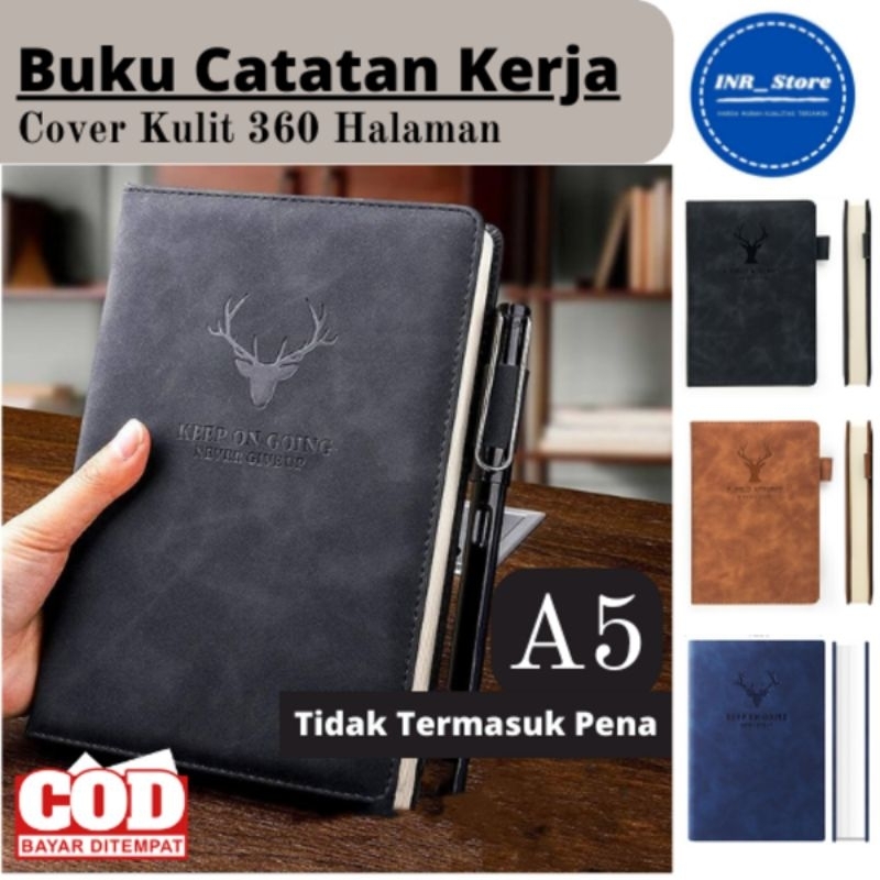 

Buku Agenda Catatan Kerja Meeting Planner NoteBook Notepad Diary Binder Cover Kulit A5