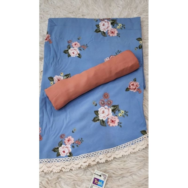 mukena POETI ORIGINAL bahan atasan baby silk, rok zara silk. kemasan box premium POETI