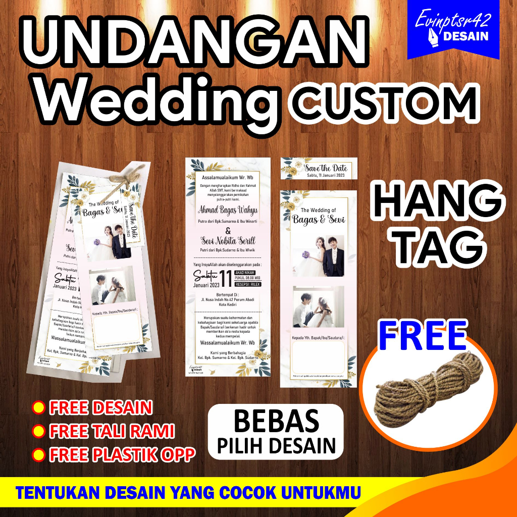 

UNDANGAN PERNIKAHAN HANGTAG MURAH UNIK ELEGAN SIMPLE MURAH EKONOMIS - UNDANGAN VIRAL