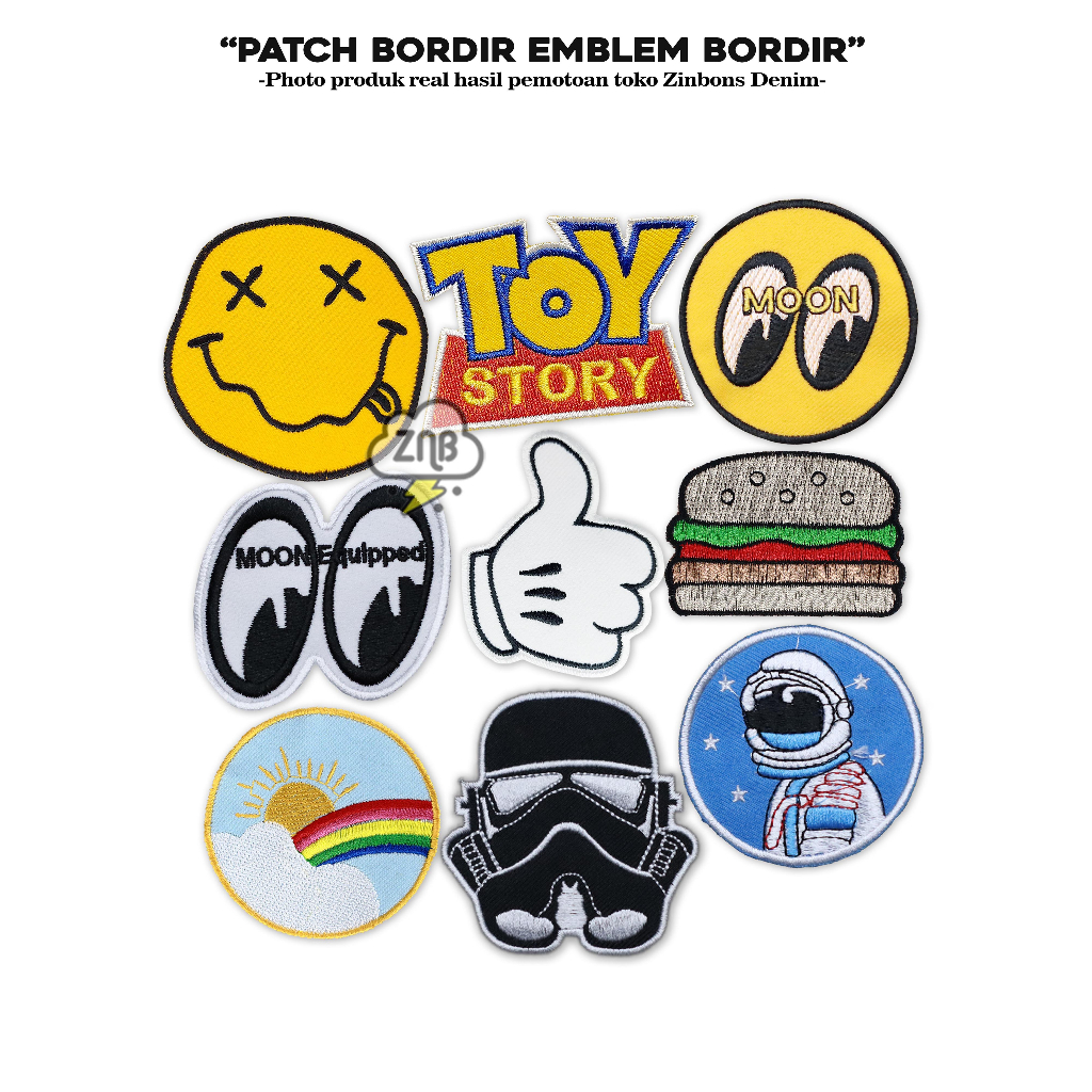 Patch bordir karakter emblem lucu patch iron
