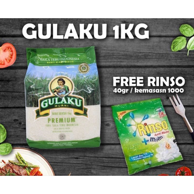 

Gulaku 1 kg free Rinso renceng