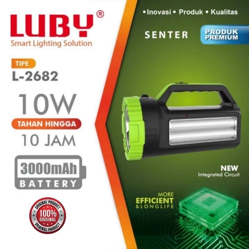 LUBY 2682  Senter Jumbo  Senter Led emergency , lampu senter emergency jumbo