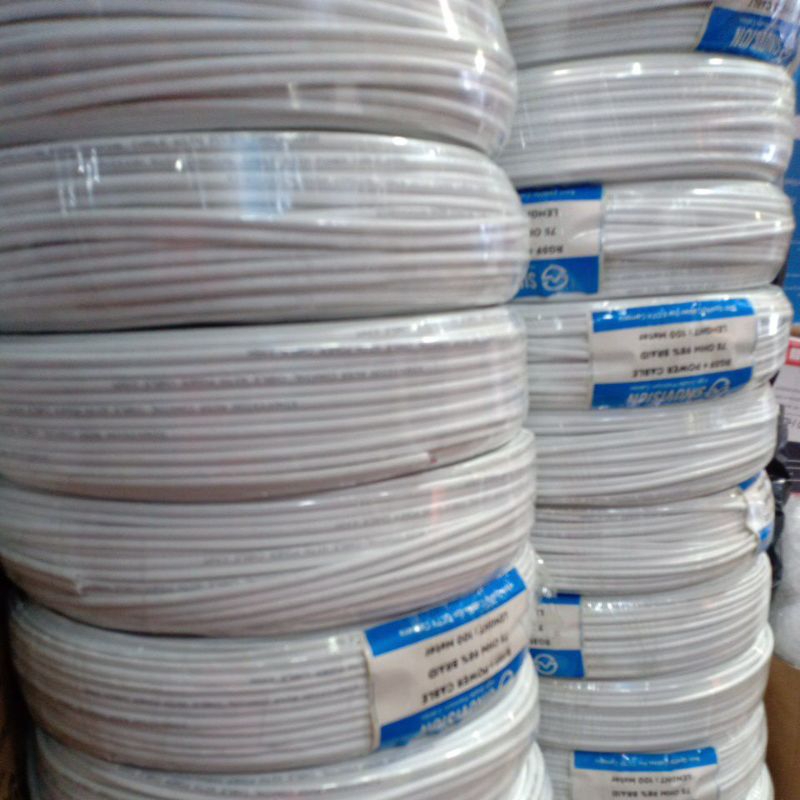 RB KABEL CCTV RG59+POWER 100M KABEL RG59 + POWER 100 METER MURAH