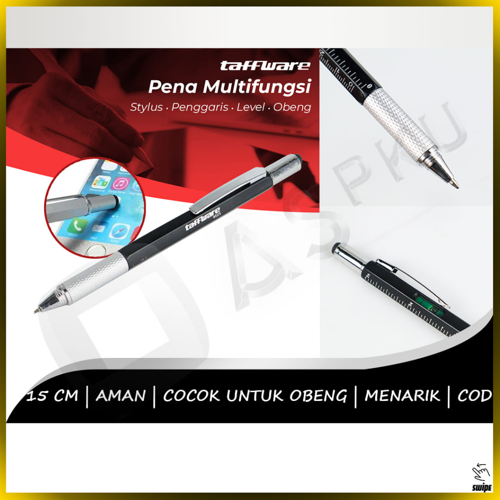

Pena Multi Fungsi 5in1 Function Pen Penggaris Obeng Stylus Phone Ruler Unik Khusus Keren Banyak