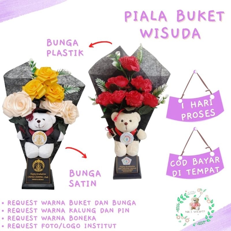 Piala Boneka Wisuda / Buket Bunga Piala wisuda / Pilbuk