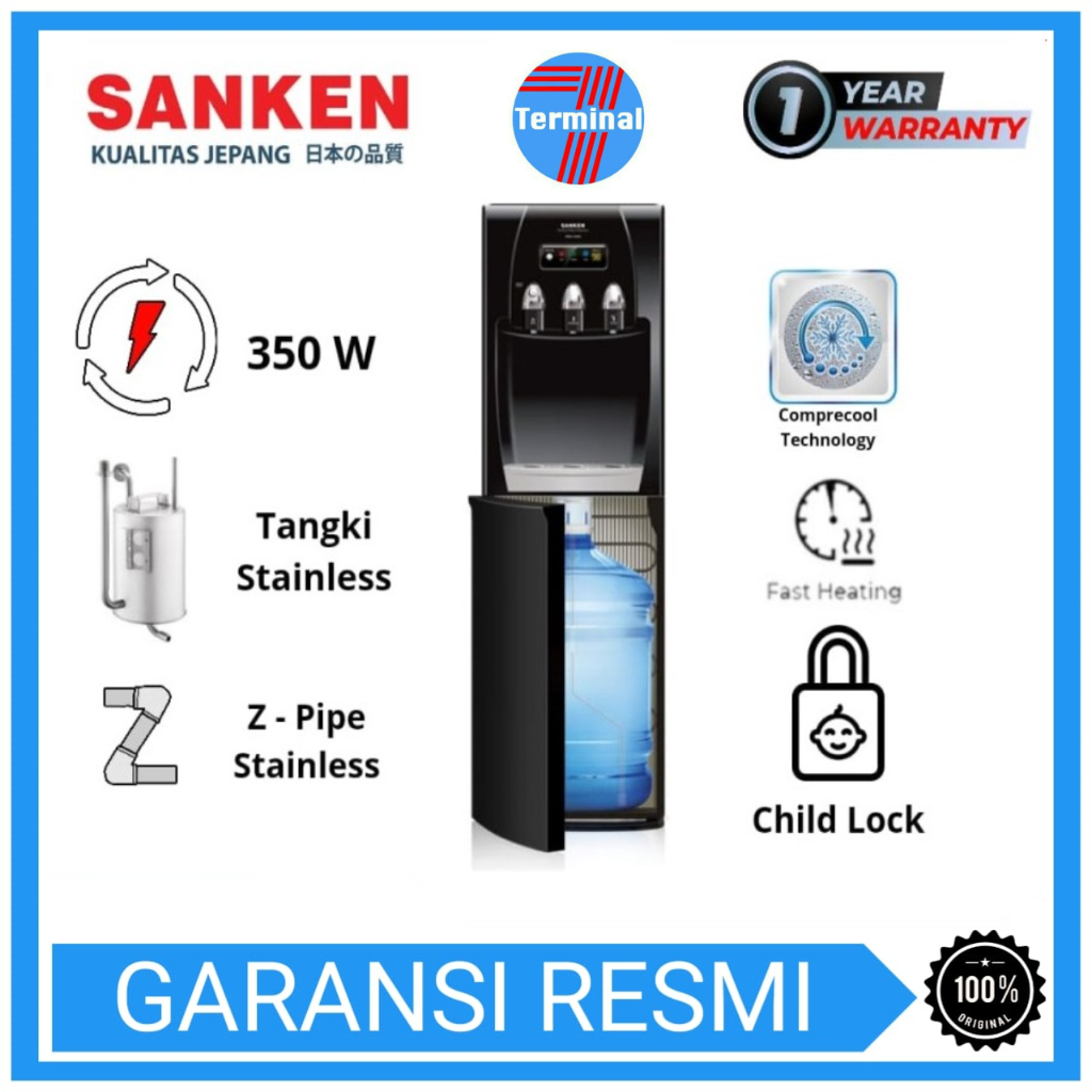SANKEN Dispenser HWD-C500 Kompresor C500E Galon Bawah HWD-C500E
