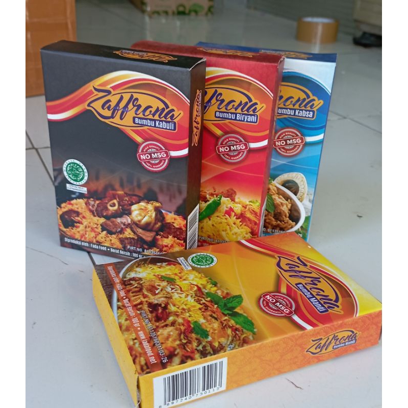 

Bumbu Basmati Zaffrona kemasan untuk 3kg beras & repack untuk 1 kg beras