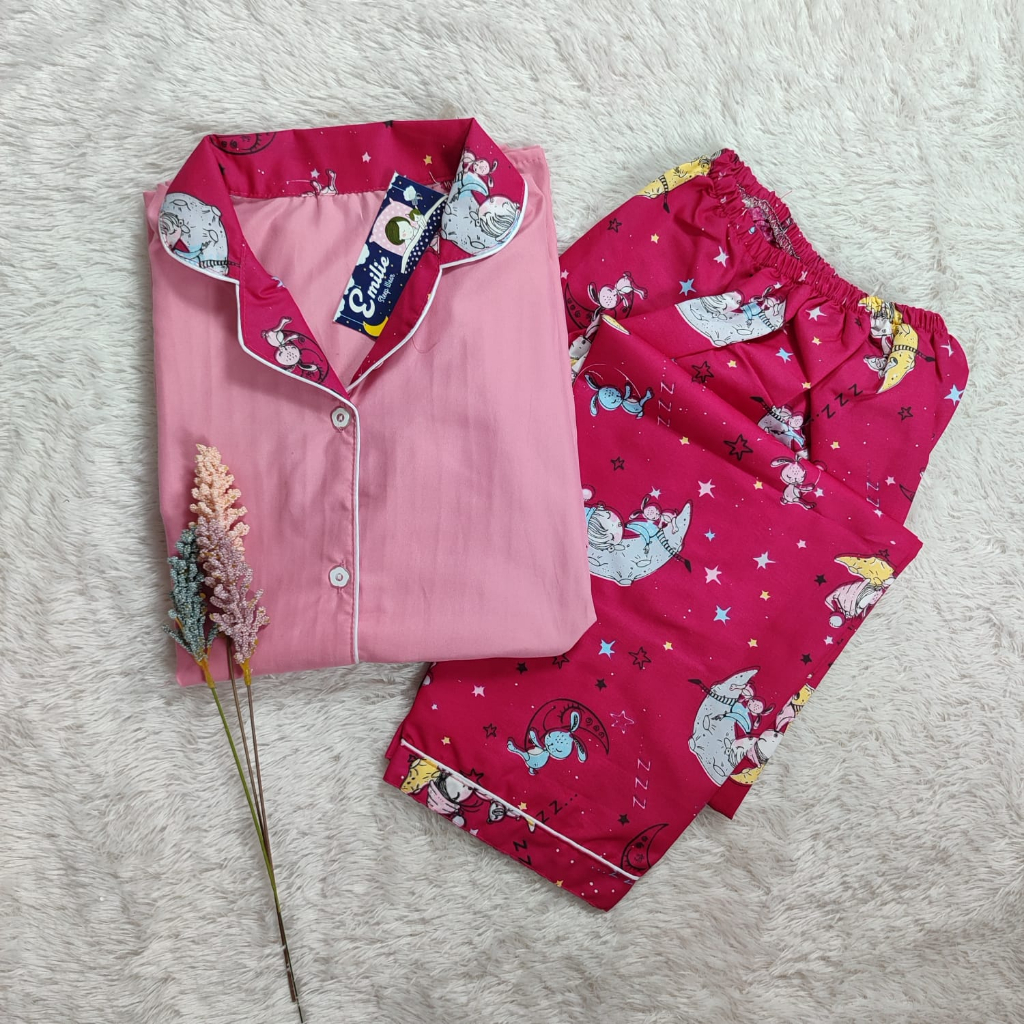 BAJU TIDUR / PIYAMA WANITA DEWASA XL (LD 110 CM), LENGAN PANJANG & CELANA PANJANG