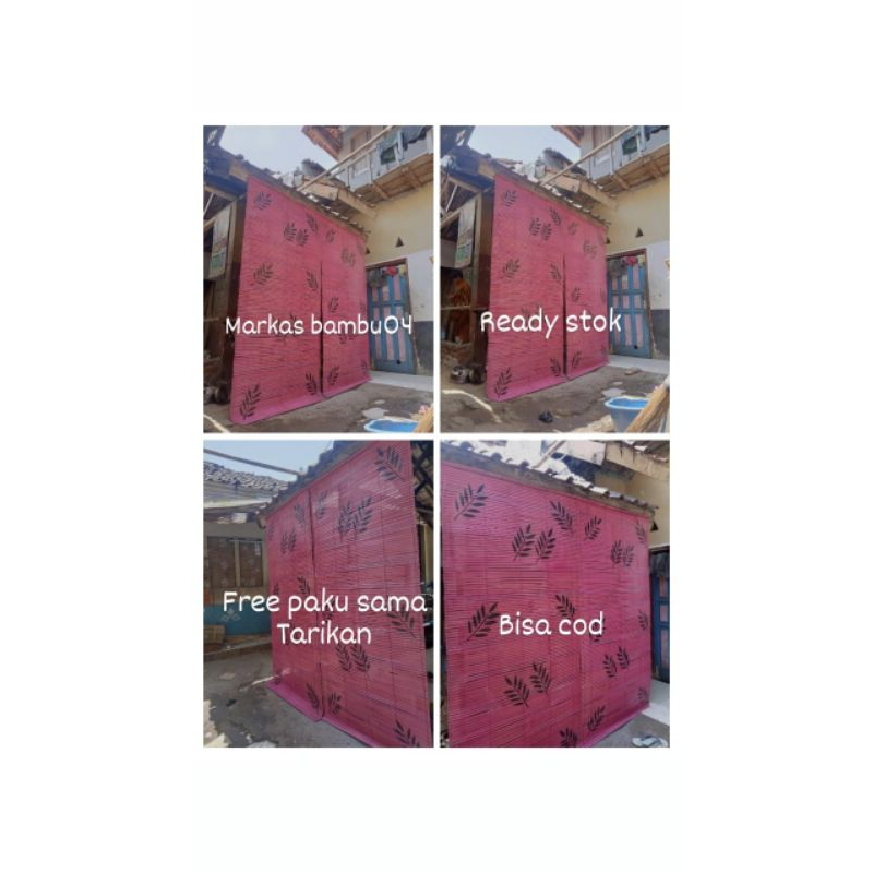 MG-kerai tirai bambu gulung motip bunga latar ping tirai gulung/tirai murah/tirai motip/kerai bambu/