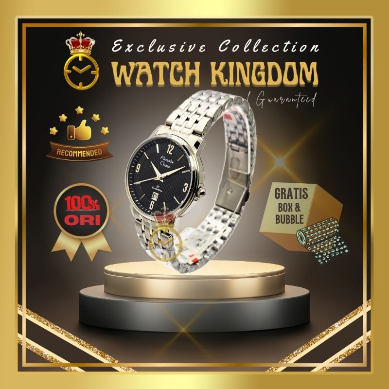 Jam Tangan Wanita Alexander Cristie Jarum Analog Tali Rantai Stainless Steel Ori Water Proof 3ATM Si