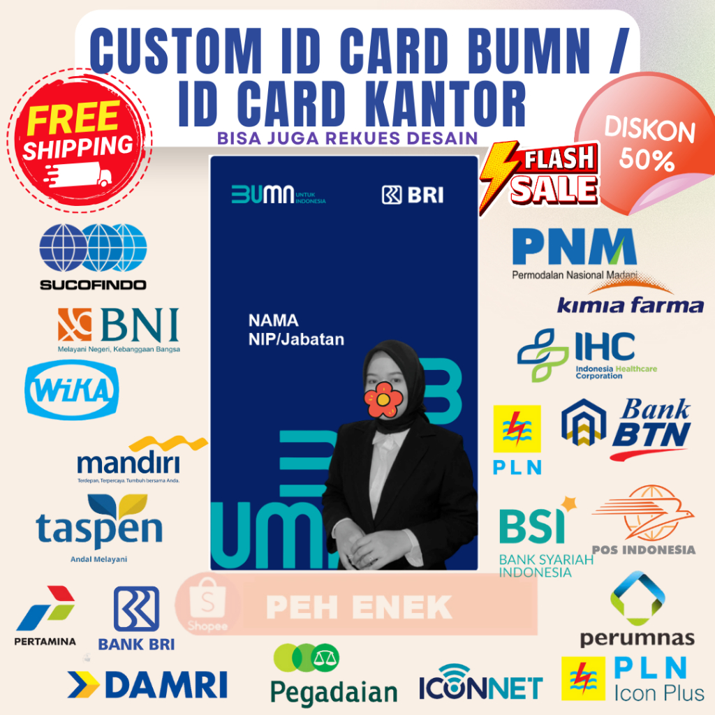 

CUSTOM ID CARD BUMN KARTU BUMN PREMIUM SATUAN BISA