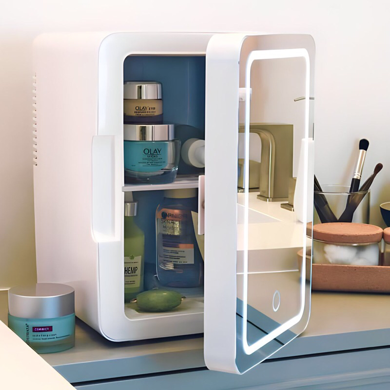Skincare Mini Fridge / Kulkas Kosmetik Mini - Mirror LED 8L