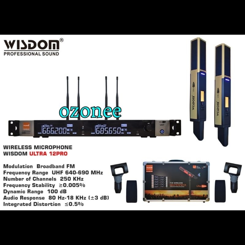 Mic Wireless Wisdom Ultra 12 Pro Dual Channel Microphone  Wireless Ori