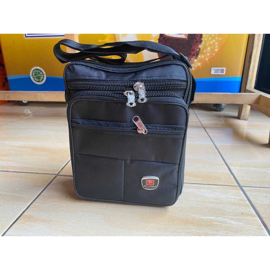 Sling Bag Pria & Wanita Crossbody Tas selempang Sleting besar POLO PARIS Besar