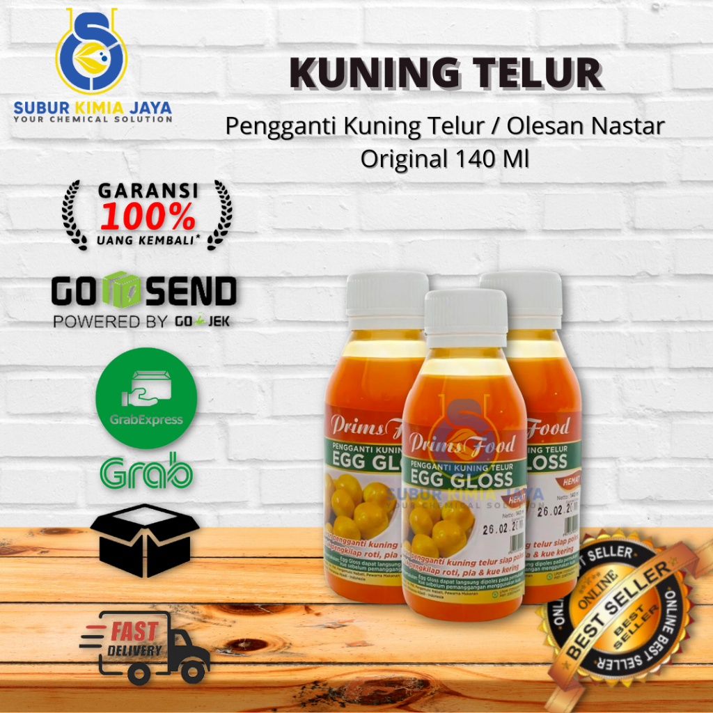 

Primsfood EGG GLOSS 140ml / Pengganti kuning telur / Olesan Nastar