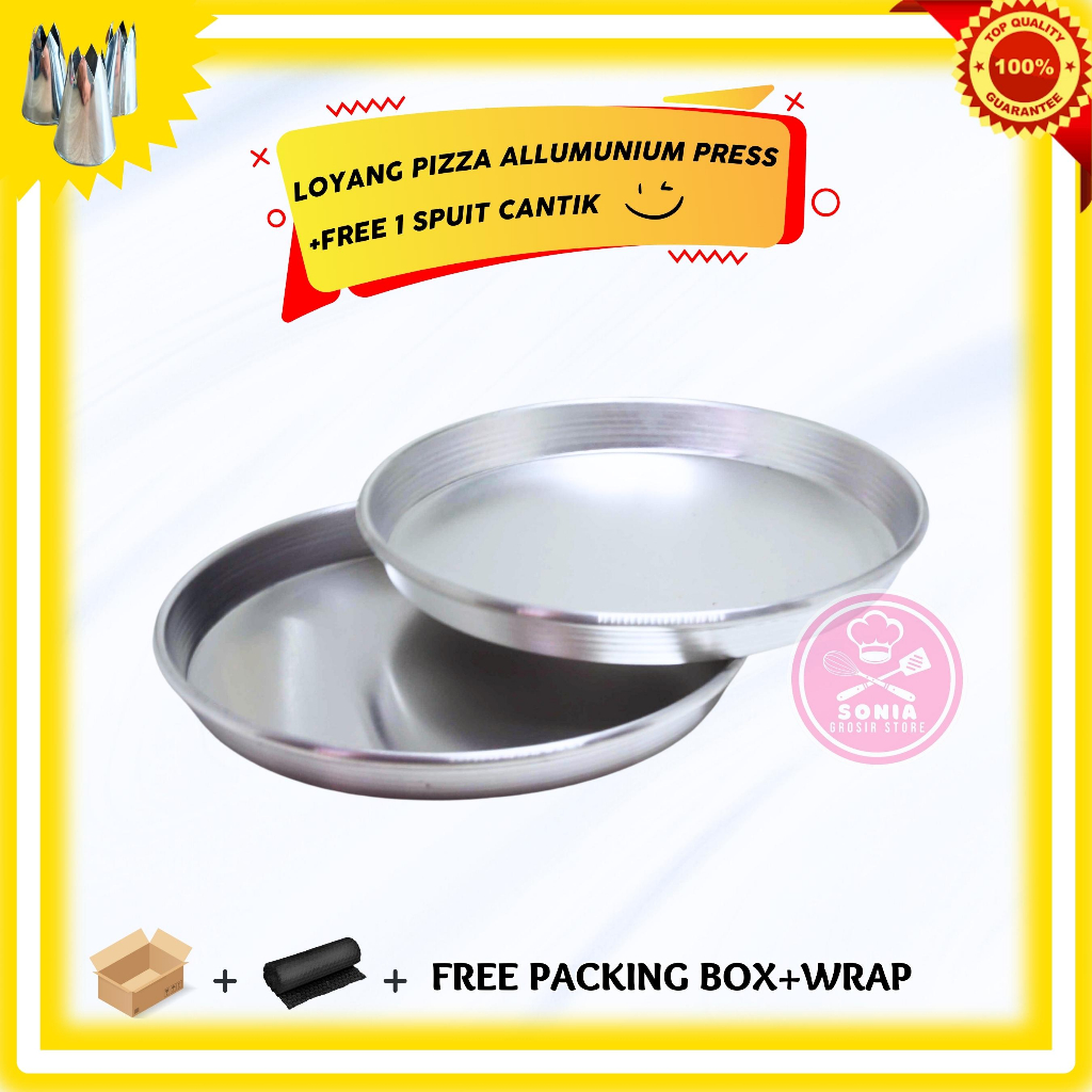Loyang Pizza Bulat / Loyang Pizza Lingkaran / Nampan Pizza / Alas Pizza Bahan Allumunium Press Tebal