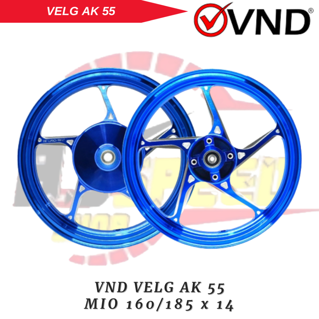 VND Racing Velg Enkei AK 55 Ring 14 Ukuran 160 185 Mio Sporty Mio J Fino Soul GT 115 Original