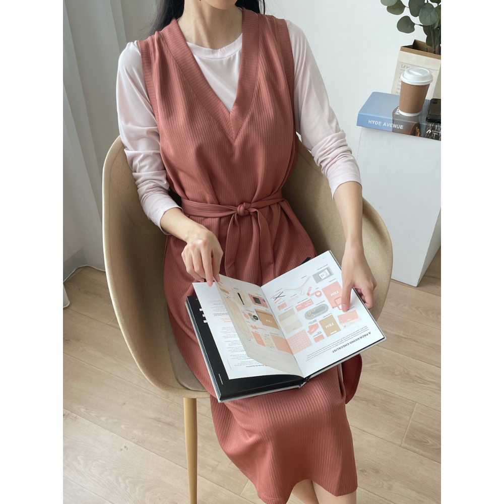 RS-0184 (Level B) One Set Knit Dress Korean Style