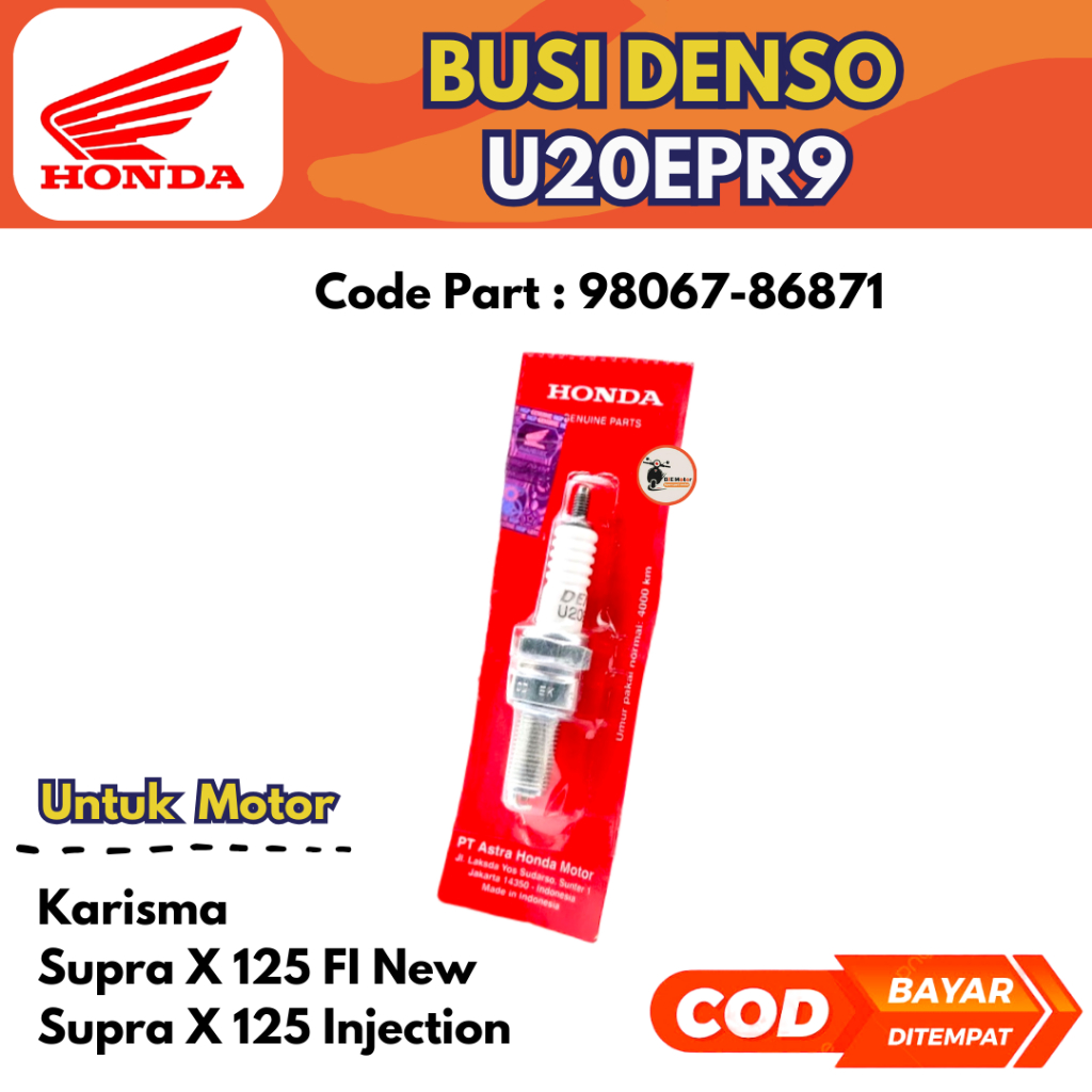 Busi Denso Supra X 125 , Karisma Kode 98067-86871