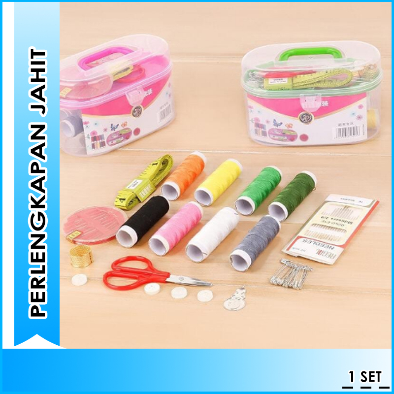 Alat Jahit Lengkap Peralatan Menjahit Set Tangan Kotak Besar Perlengkapan Premium