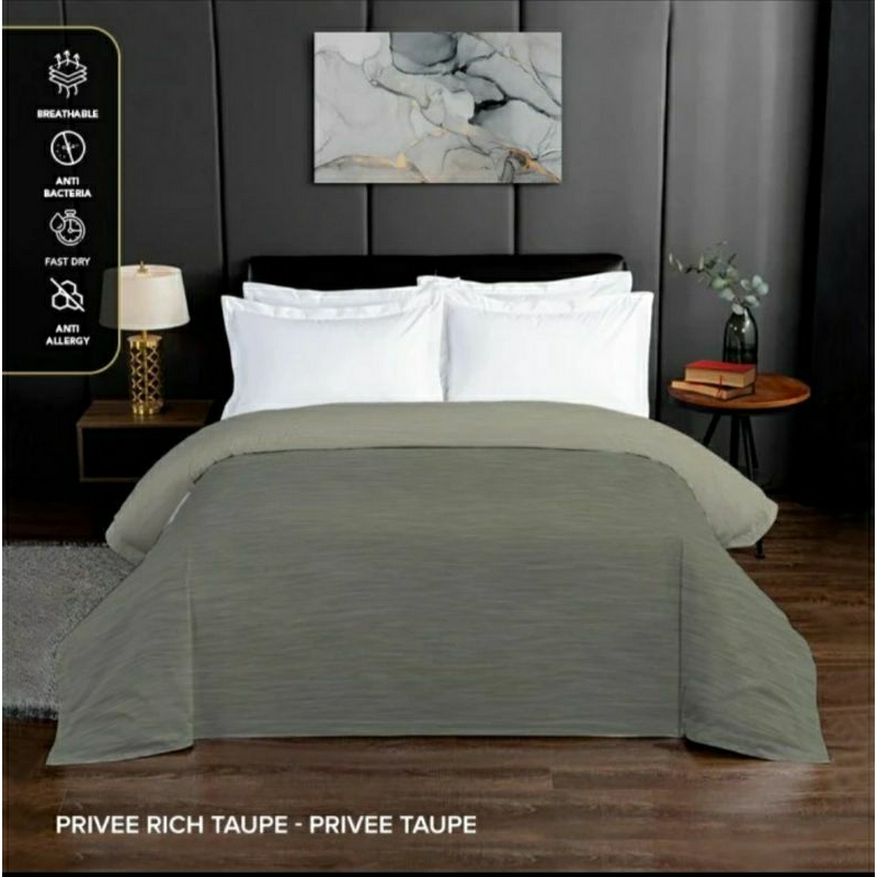 King Rabbit Reserve Bed Cover Double Motif Rich Taupe