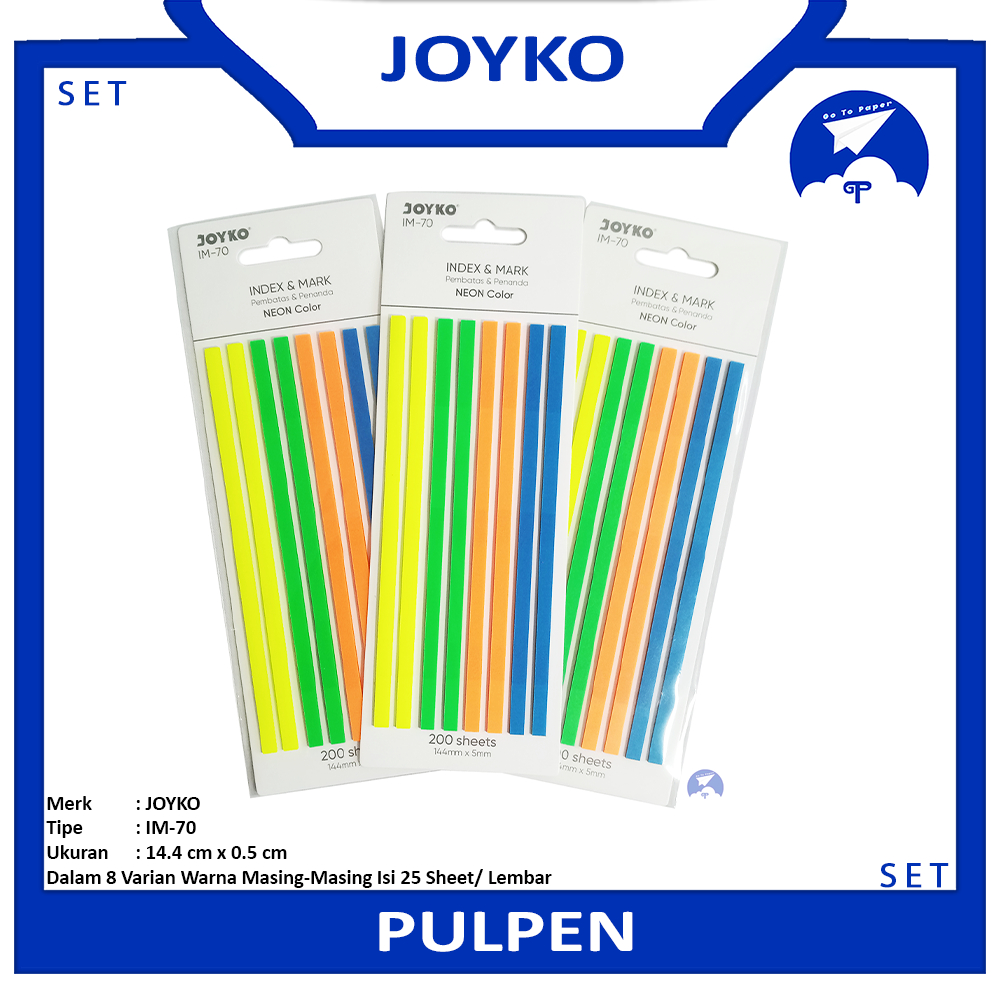 

JOYKO - Index & Memo IM-70 Penanda Buku (Neon) - Set
