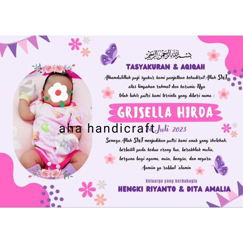 KARTU TASYAKURAN AQIQAH/STIKER TASYAKURAN AQIQAH