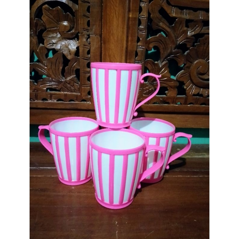 (6pcs) Cangkir plastik murah / Cangkir motif murah / Cangkir minum murah / cangkir minum set / Cangk