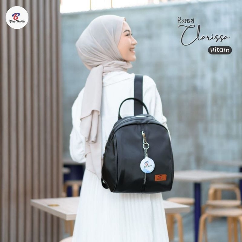 Readystock ✅ Ransel Clarissa Jumbo by Biru Tsabita Free Gantungan Kunci / Tas Punggung Wanita