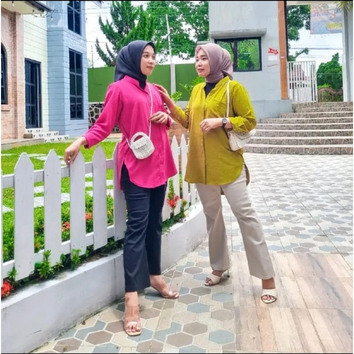 TERLARIS KEMEJA CRINKLE AIRFLOW JUMBO LD120 / DAILY BLOUSE CRINKLE