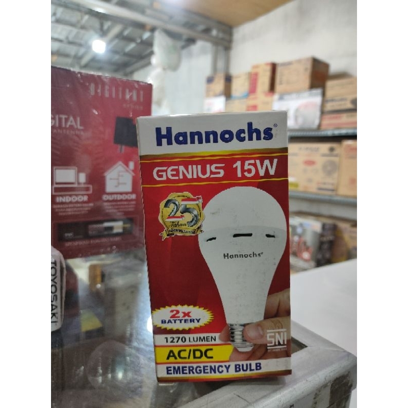 lampu emergency 15watt hannoch genius , led emergency hannoch genius 15w