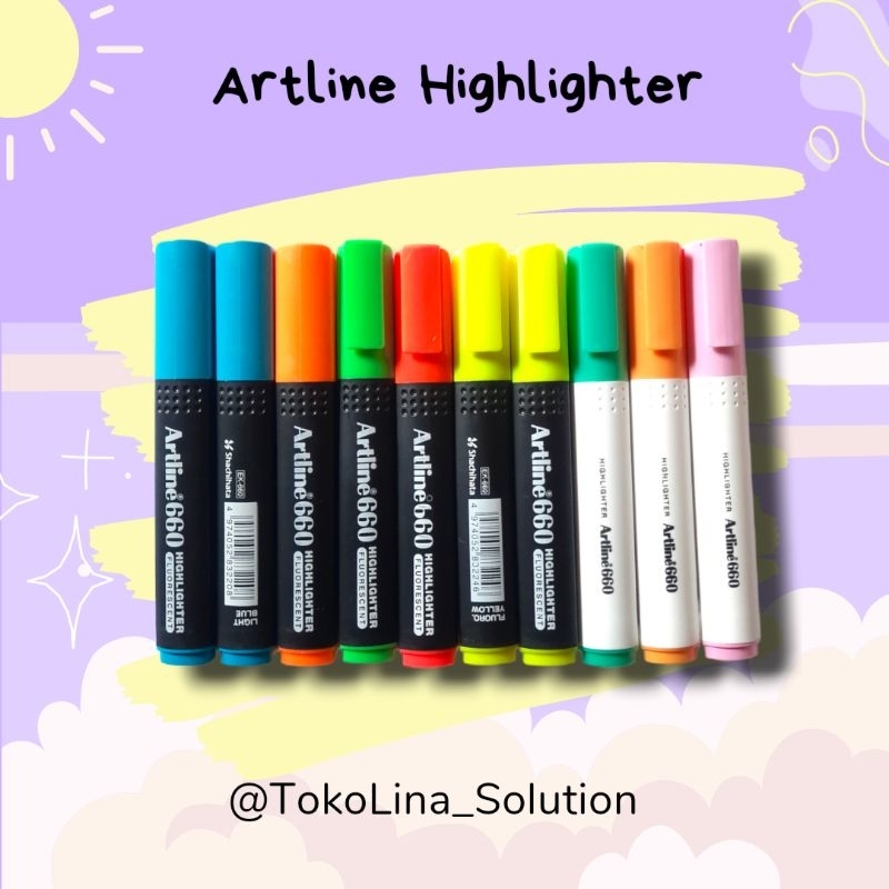 

ARTLINE HIGHLIGHTER / STABILO WARNA PASTEL BIRU KUNING DLL