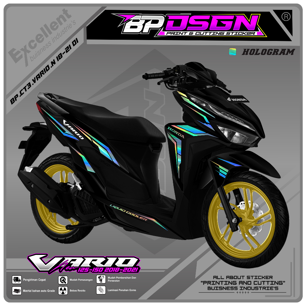 CUTTING STICKER VARIO 125-150 2018/2021 NEW - STICKER CUTIING VARIO 125-150 NEW 2018-2021 CT3.01