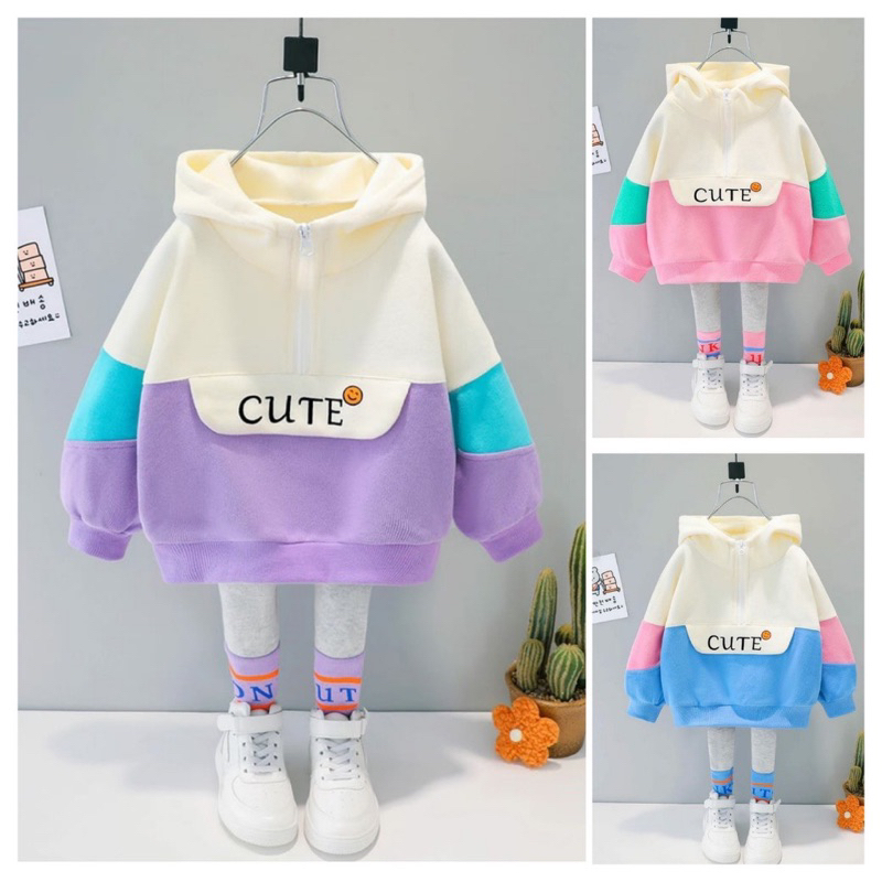 Sweater Hoodie anak Cute Usia 1- 7 (Tahun ) Sweater Anak Fleece  / hoodie anak perempuan / Jaket per