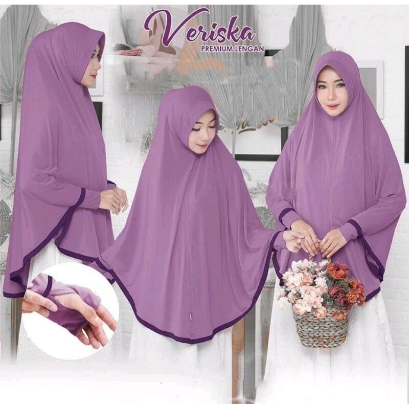 Jilbab Instant Tangan Panjang List Hijab Veriska Jumbo