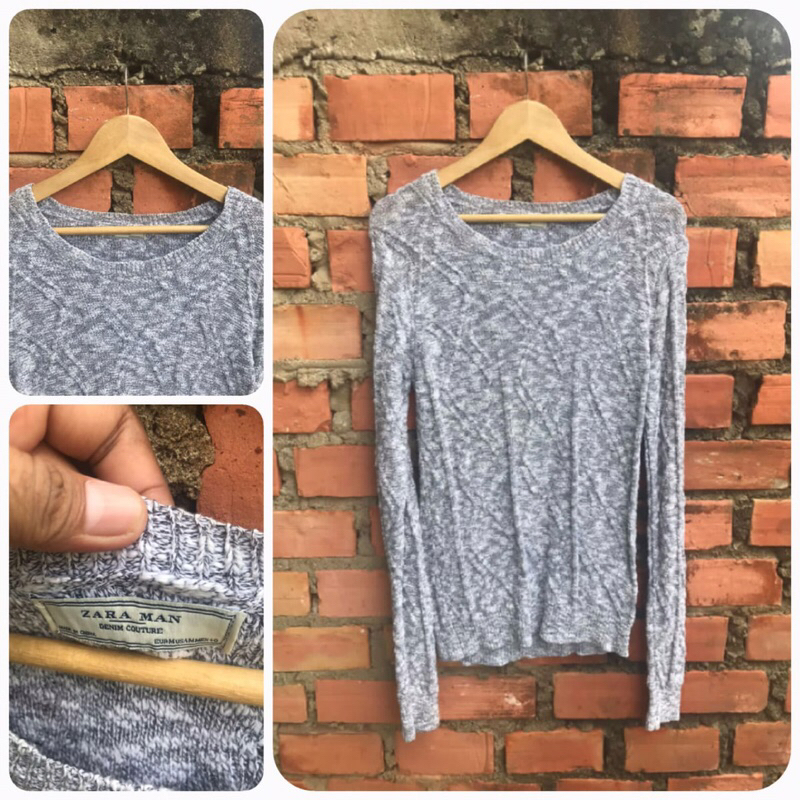 ZARA MAN SWEATER “Sweater Rajut Pria Zara seken ori, Size S (Panjang 70cm Lebar 48,cm)