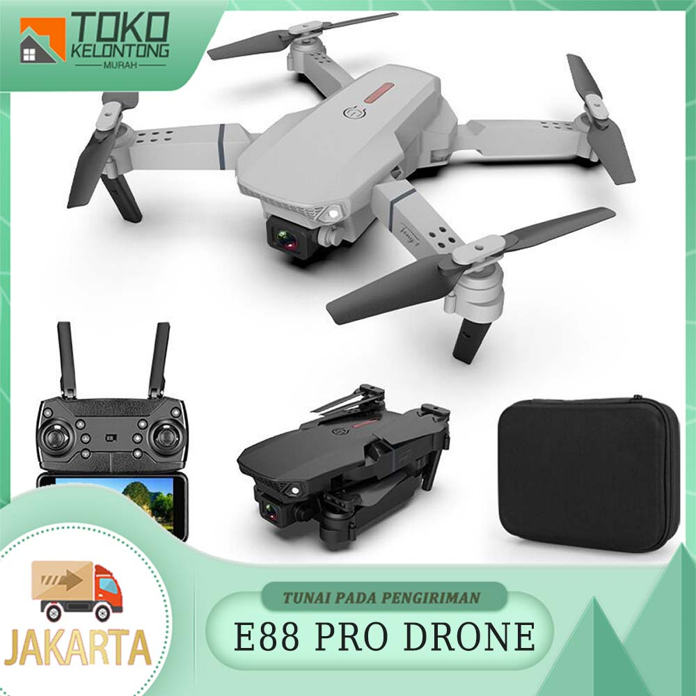 E88Pro 2023 E88 RC Drone 4K Kamera Ganda HD V3 Wifi FPV Remote Control Helikopter Quadcopter Mini Li