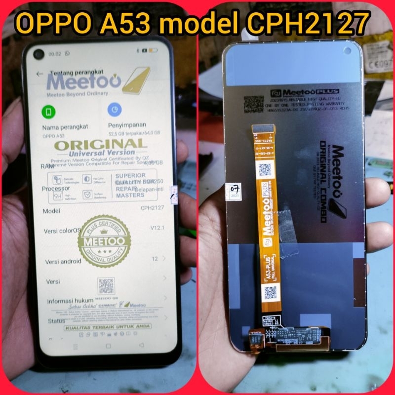 Lcd Touchsreen TS Fulset Oppo A53 model CPH2127