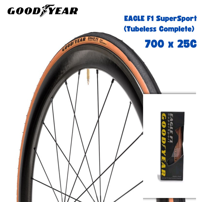 Ban Luar Road Bike GOODYEAR Eagle F1 Supersport Tubeless 700 x 25C Tan - Road Tire - Ban Luar sepeda