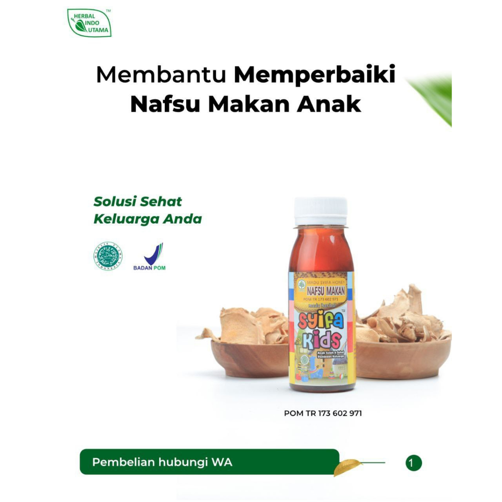 

Madu Syifa Kids Mengatasi Nafsu Makan Anak Isi 100 Ml AsliT erlaris