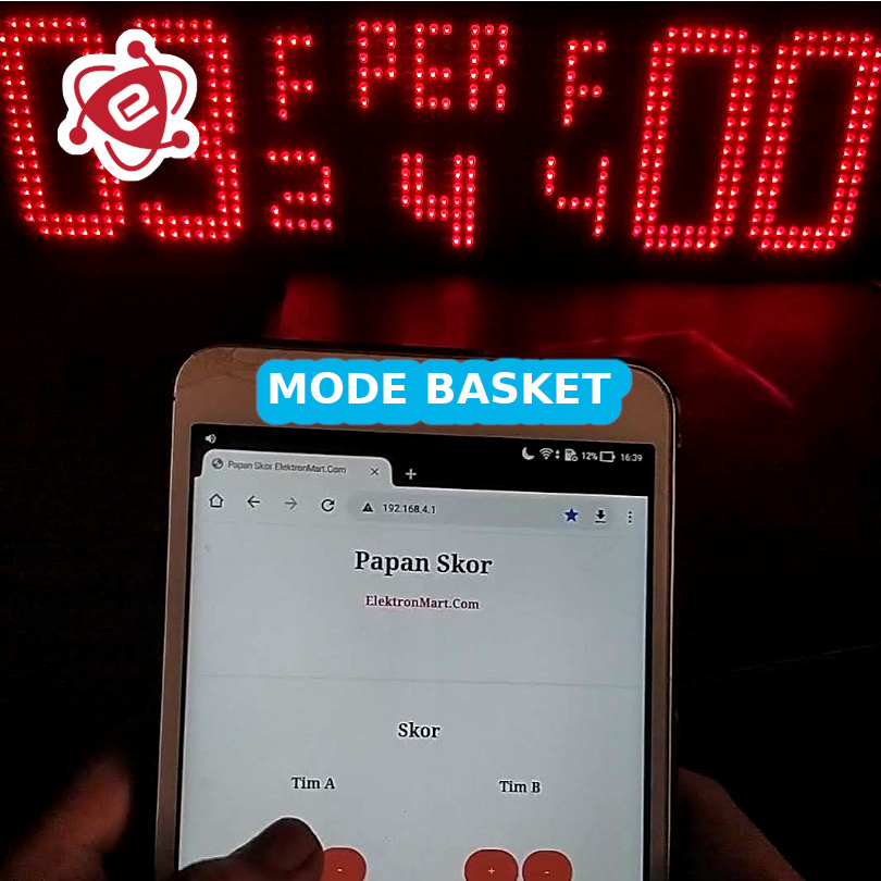 Mitsuyama_ Papan Skor Scoreboard Digital Led Wifi Multi Sport Futsal Badminton Bola Basket Voli Jam