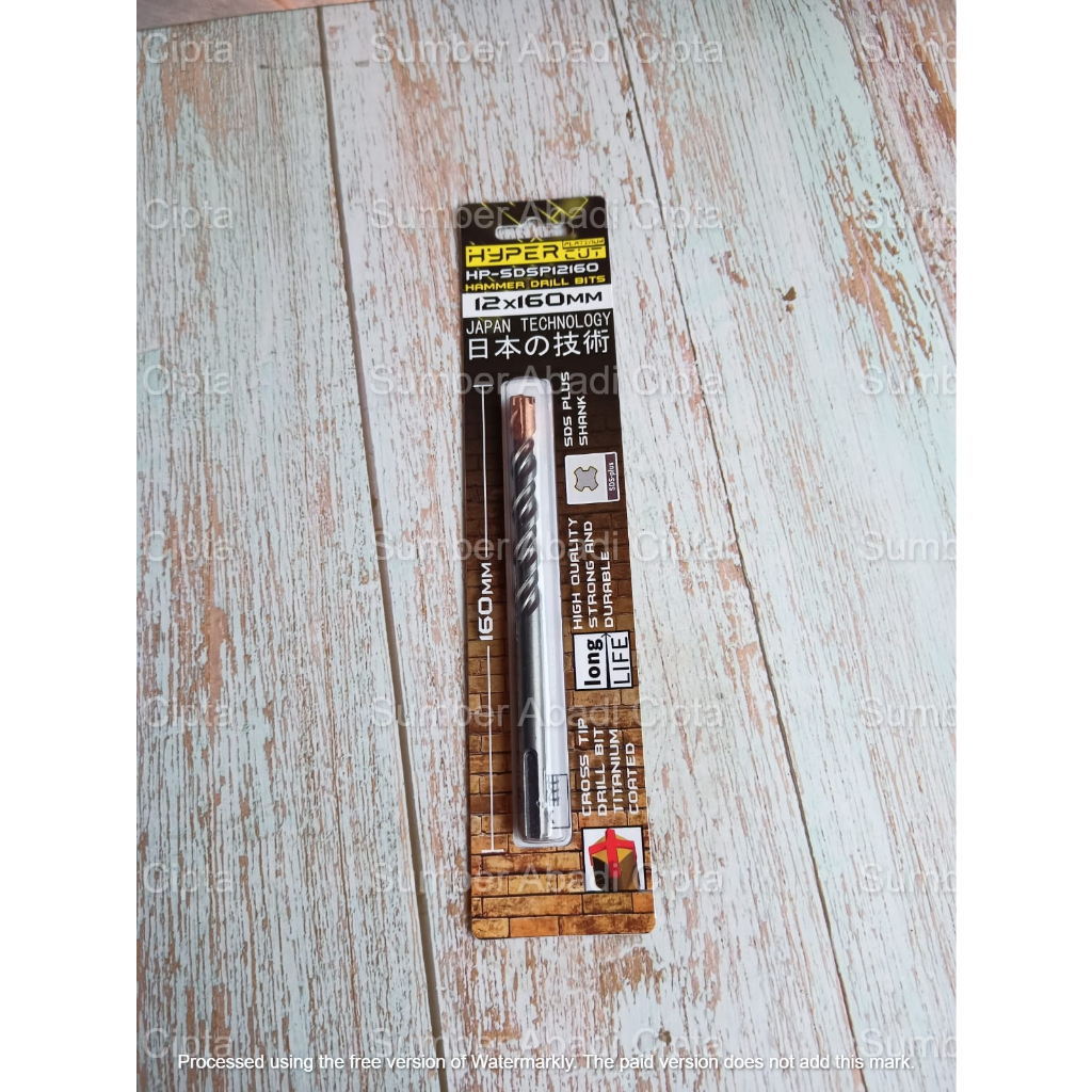 HYPER 12 x 160 MM Mata Bor Beton Tembok Colok Cross SDS Plus